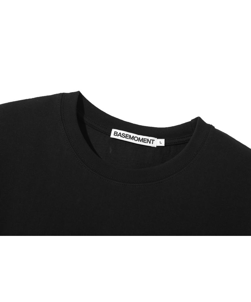 BASEMOMENT Bio Cotton Crop T-Shirt Black