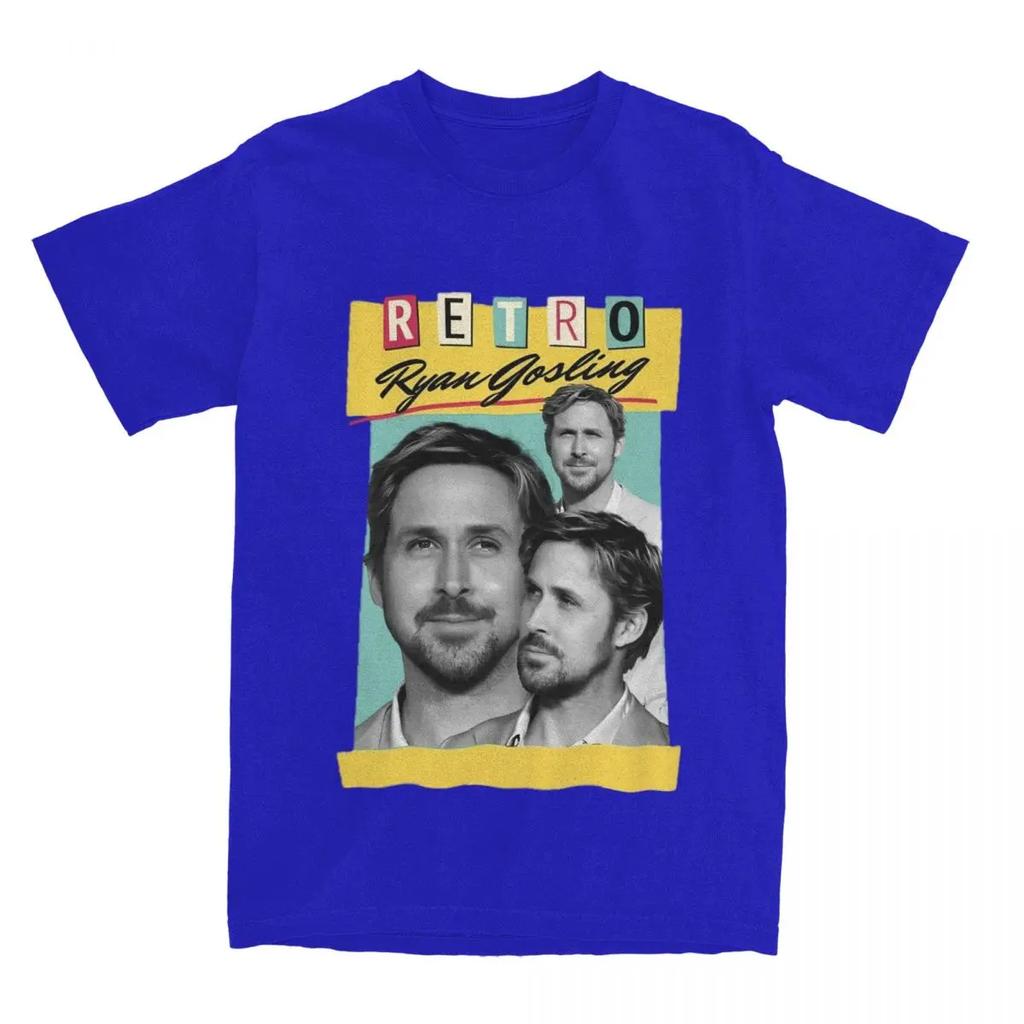Herren Damen T-Shirt Vintage Ryan Gosling Sachen Lustig 100% Baumwolle Kurzarm Retro T-Shirt Rundhals Oberteile Grafisch Bedruckt