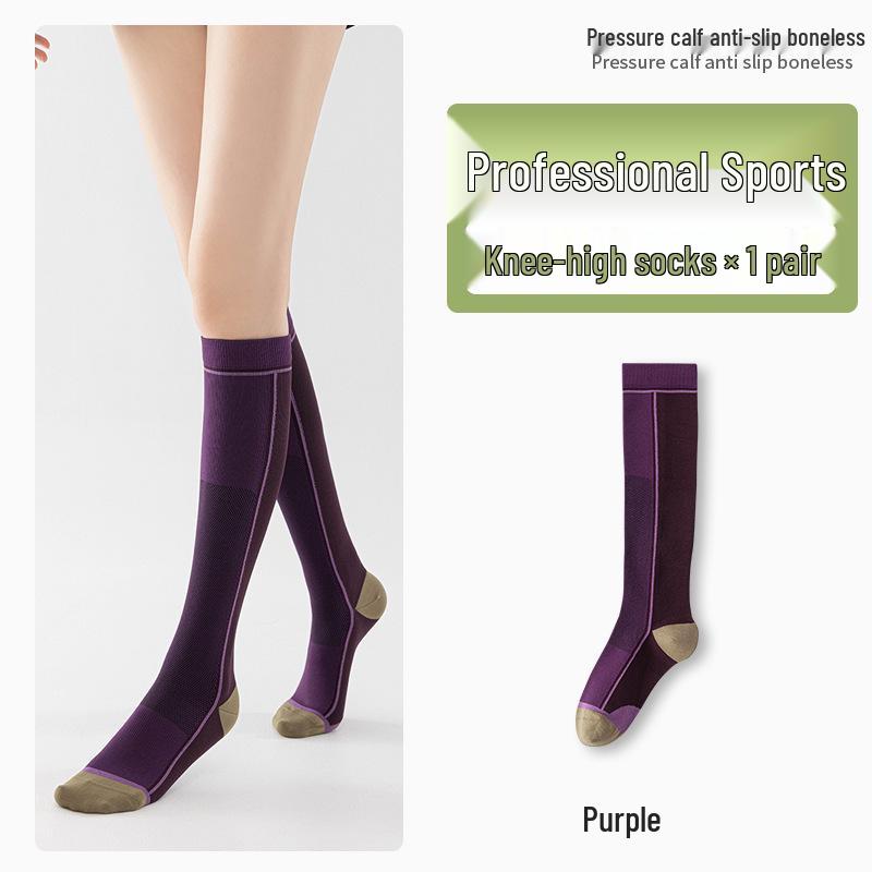 Women's Over-the-Knee Sports Compression Socks for Running, Cycling, and Fitness in Autumn and Winter