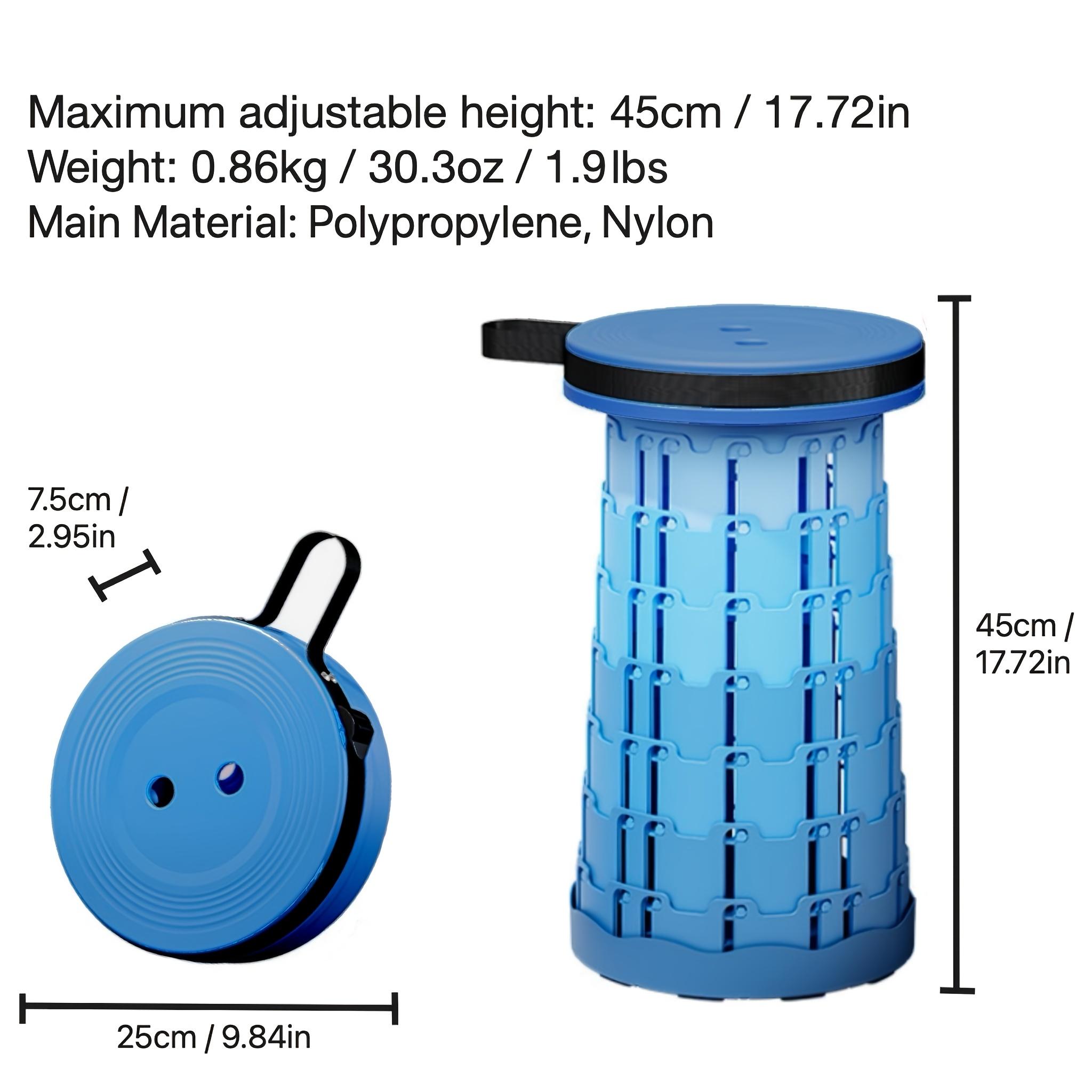 

Telescopic Stool Portable Lightweight Adjustable to 8 heights Load Capacity for Outdoor Fishing Hiking camping and BBQ синій