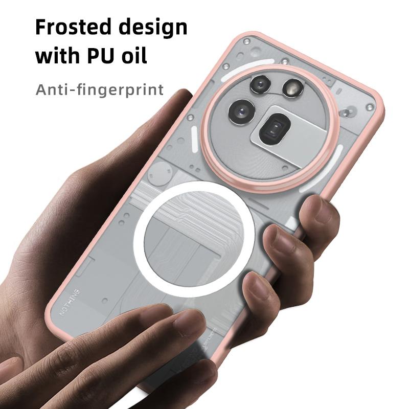 Translucent Shockproof Case For Nothing Phone 3A Pro 6.67 inches TPU Matte Frame Magnetic Wireless Charging Plastic Back Cover