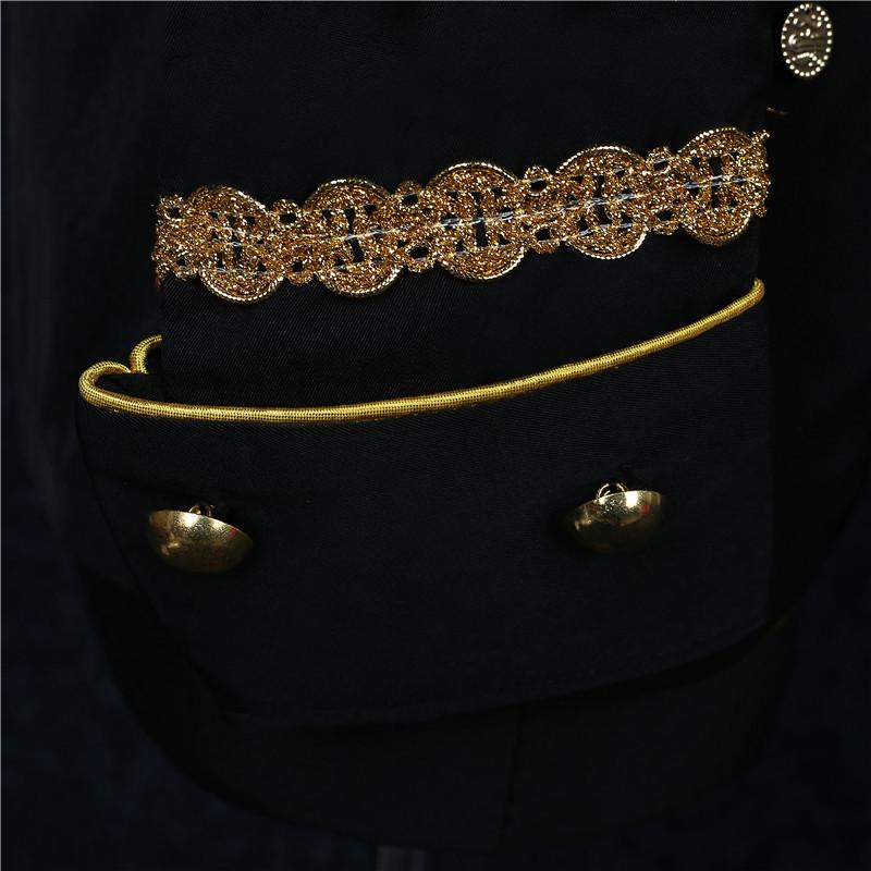 Korean Men's Palace Suit with Tassels - European/American Style Presidential Military Costume