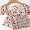 Floral Print Midi Dress for Plus-Size, Middle-Aged & Elderly Women – Short Sleeve, Round Neck, Slimming Waist, Large Hem