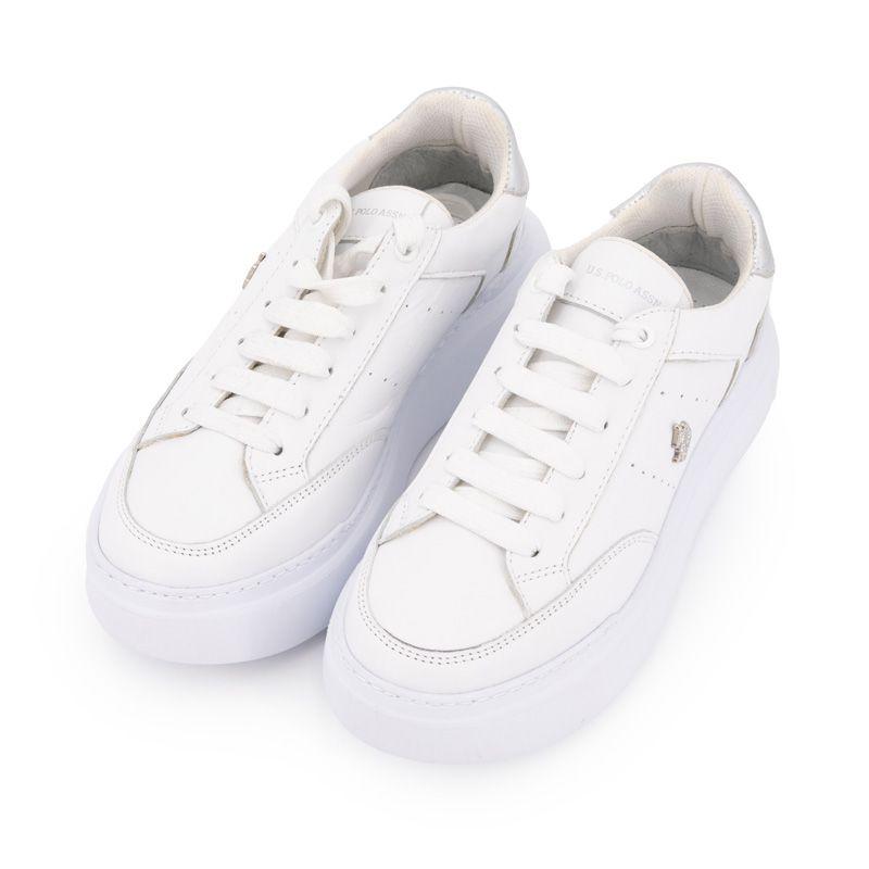 Balti raišteliais sportbačiai baltu storu padu Moteriški US POLO