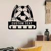 Metal Soccer Goalie Wall Decor, Personalized Name Plate Medal Hanger, Sporty Tin Sign for Home Gym Bar