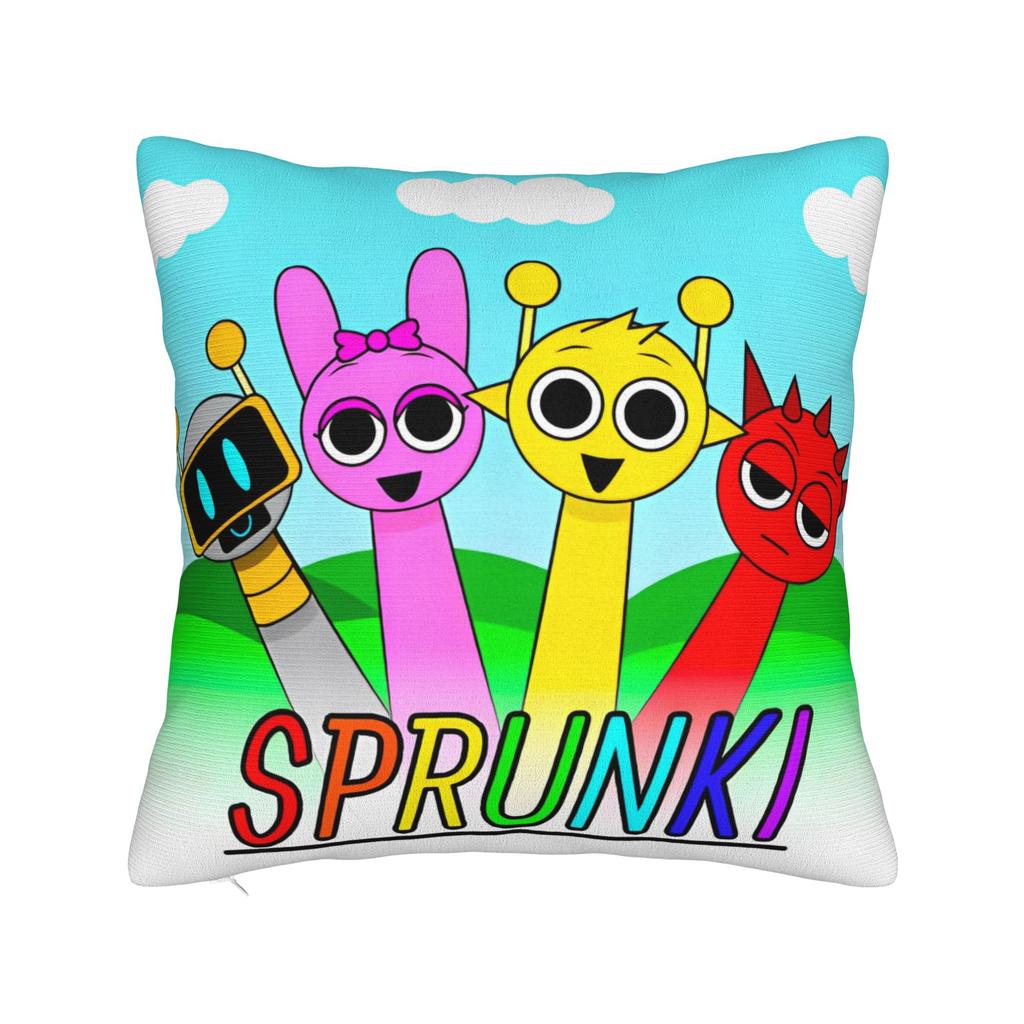 Sprunki Game Square Pillow Cases Cartoon Cushion Cover Fashion Polyester Decor Pillowcover for Car 45x45cm