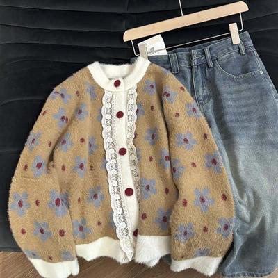 Suéteres Casaco Cardigan para Mulheres Outono Inverno Tamanho Grande Manga Longa Tricot Cardigan Suéteres Jaqueta