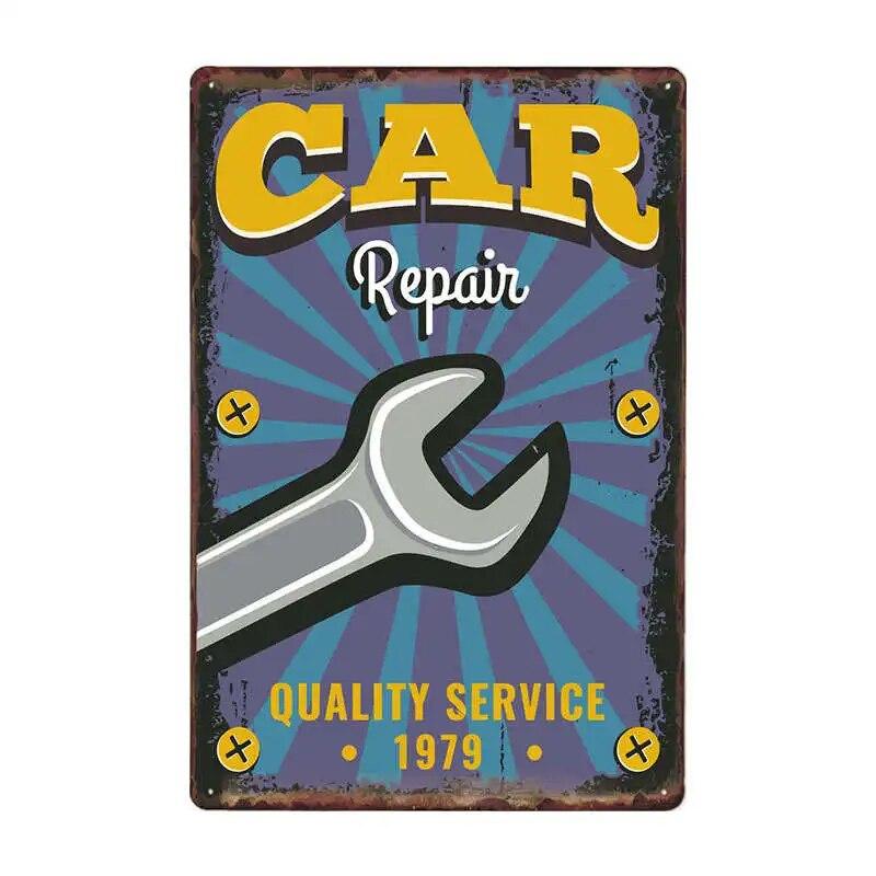 GARAGE FULL SERVICE Vintage Metal Signs Car Garage Retro Poster Bar Wall Decor Plaque Painting Art 20x30 CM