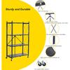 BRIAN & DANY 4-Shelf Foldable Storage Shelves with Wheels, Folding Metal Rack Shelving Unit, Heavy Duty No Assembly Organizer Shelf for Garage,