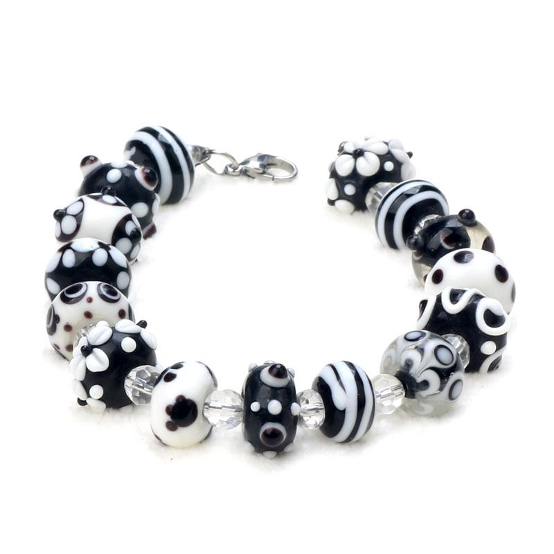 Black Color Series 2/4/6PCS/LOT Mixed Style Handmade Lampwork Glass Beads For Crafts Charm Bracelets/Earring DIY Jewelry Making