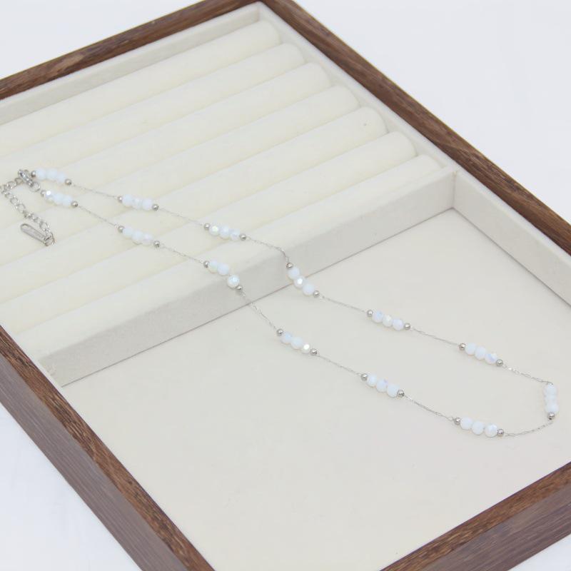 Wysokiej klasy stal nierdzewna naszyjnik z zielonymi cyrkoniami