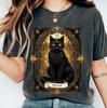 Black Cat Tarot Card Tee - Witchy & Dark Academia Vibes, Unisex Comfort Colors Shirt