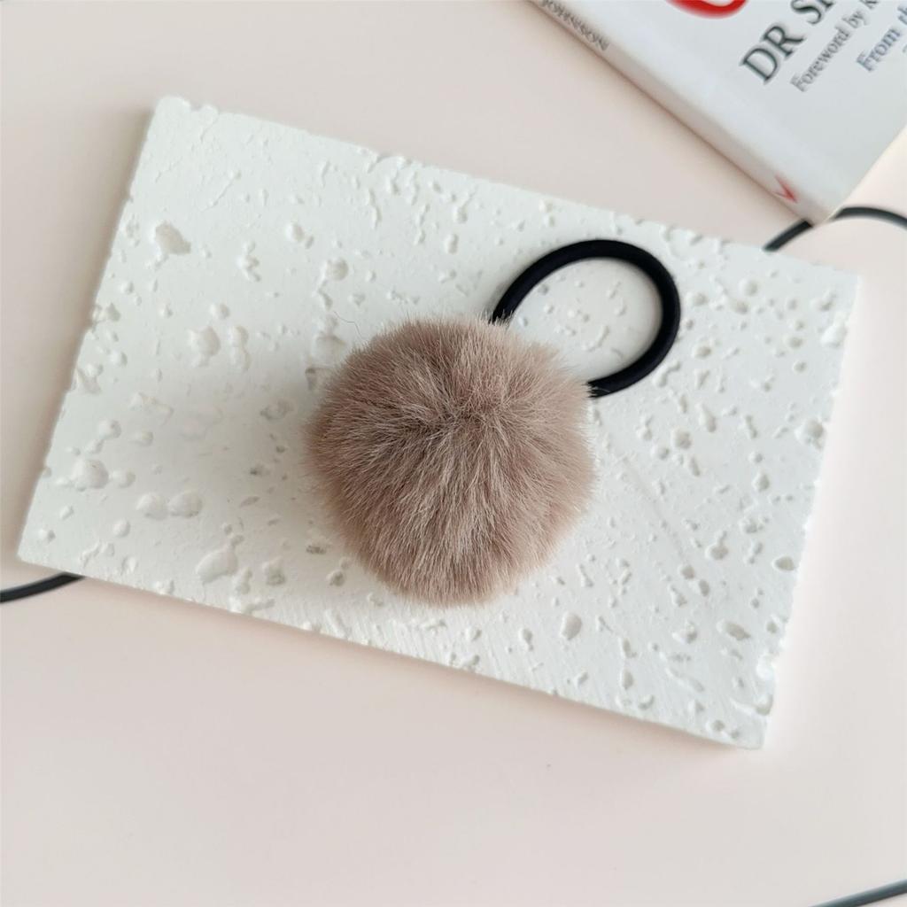Prinzessin Bunt Pompom Haargummi Flauschige Kugel Pferdeschwanzhalter Bezaubernder Y2K Stil Flauschige Kugel Haargummi Haarband