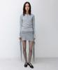 INSILENCE WOMEN W Rib Henley Neck Long Sleeve Melange Grey