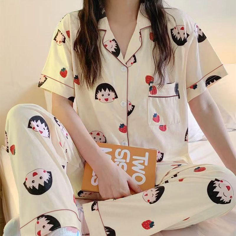 Pajamas Women's Summer Short-sleeved Gentle Wind Simple High-value Casual Women's Short-sleeved Loungewear Set