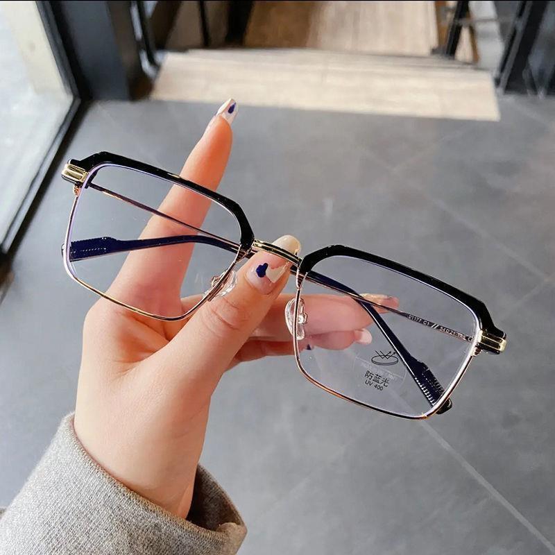 

Classic Business Style Large Frame Anti-Blue Light HD Reading Glasses Retro Square Frame Universal Glasses for Middle-Aged and Elderly Add the zoom label【Degr