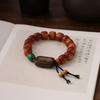 Tai Sui Amulet Bracelet Paired with Cypress, Daoist Hand Jewelry, Fashionable Accessories