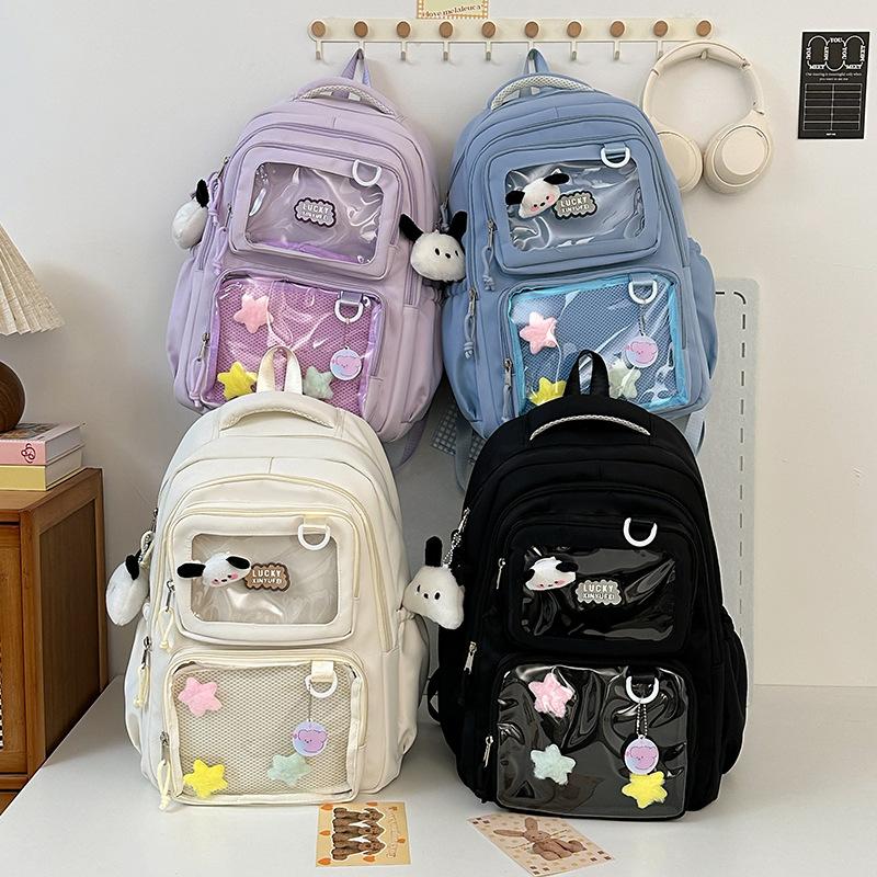 Women's Solid Color Backpack Student Schoolbag Outdoor Small Backpack