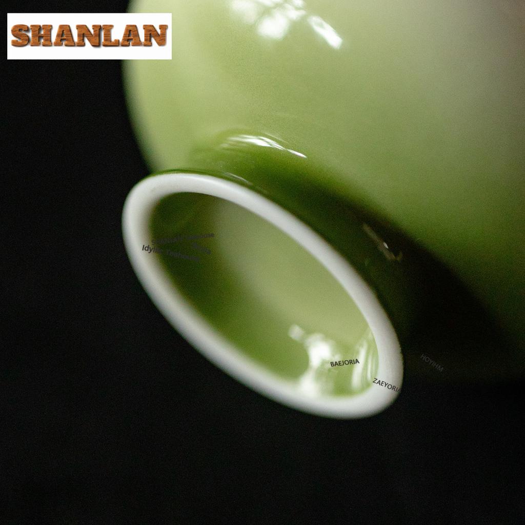 2pc/set Gradient Green Teacup Vintage Tea Bowl Beautiful Tea Cup Tea-tasting Fragrance Cup Chazhan Master Cups Accessories 40ml