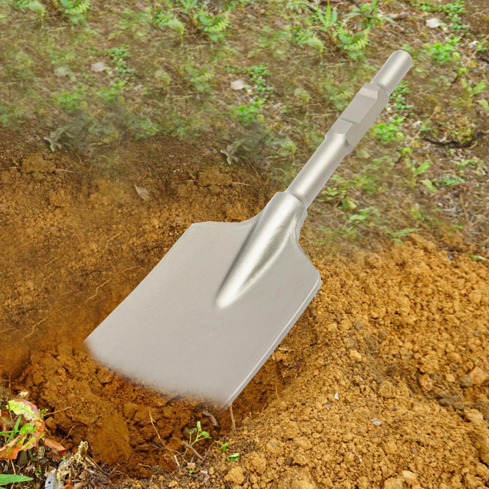 

Bymaocar Hexagonal Single Slot 40Cr Chromium Steel Long Handled Pickaxe,Pit Digging Shovel for Most 65A Electric Breaker Hammers срібний