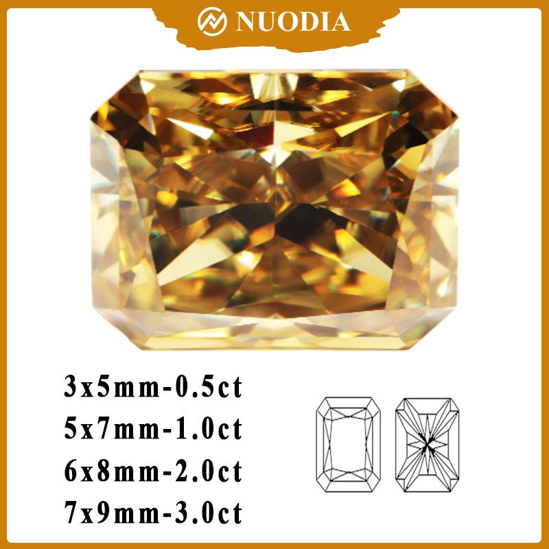 Champagne Moissanite Stone With Round/100 Faces/Pear/Emerald/Radiant/Oval/Princess/Heart/Cushion/Asscher/Marquise