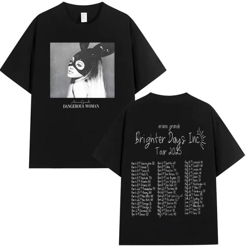 Singer Ariana Grandes Pop Music Tour Harajuku Tshirt 2025 Summer Mens Womens Concert Cotton Tshirt Summer Hot Selling