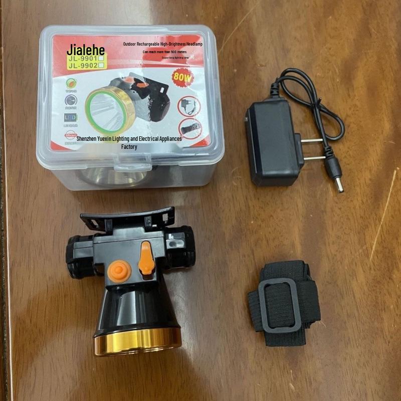 Ultra-Bright LED Headlamp with Rechargeable Lithium Battery for Outdoor, Fishing, and Mining