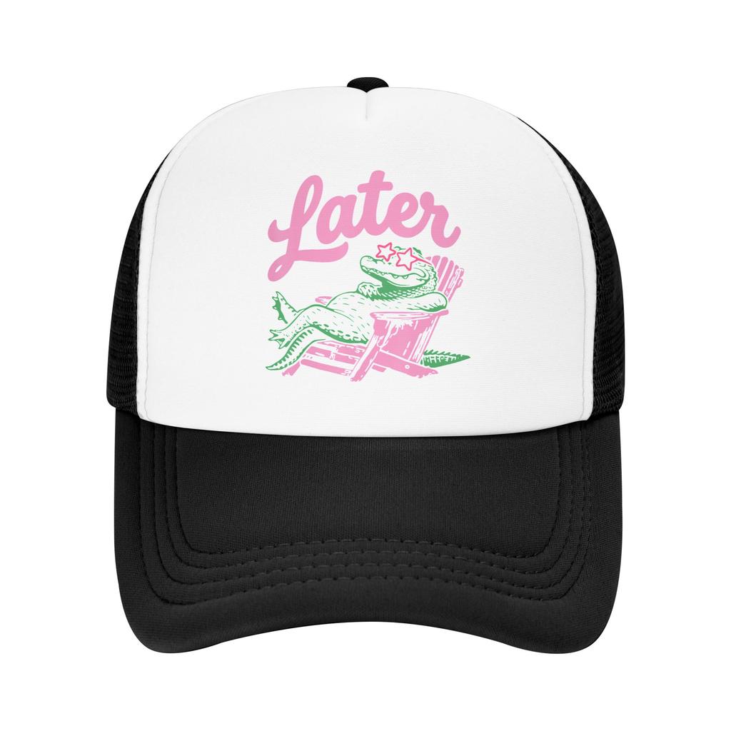 See You Later Teacher Alligator Summer Baseball Cap Cool Trucker Hat Couple Women Print Tennis Skate Sun-Proof Snapback Cap