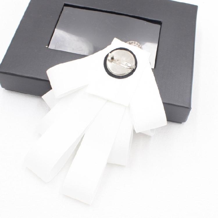 Ribbon Bows Brooch Rhinestones Pretied Bowtie for Women Men Wedding Party Christmas Ceremony Crystal Bowknot Neck Tie