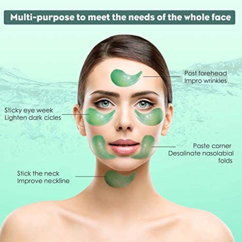 Seaweed Hydrating Green Eye Mask Remove Dark Circle Eye Bag Firming Eye Patches 60 Pieces