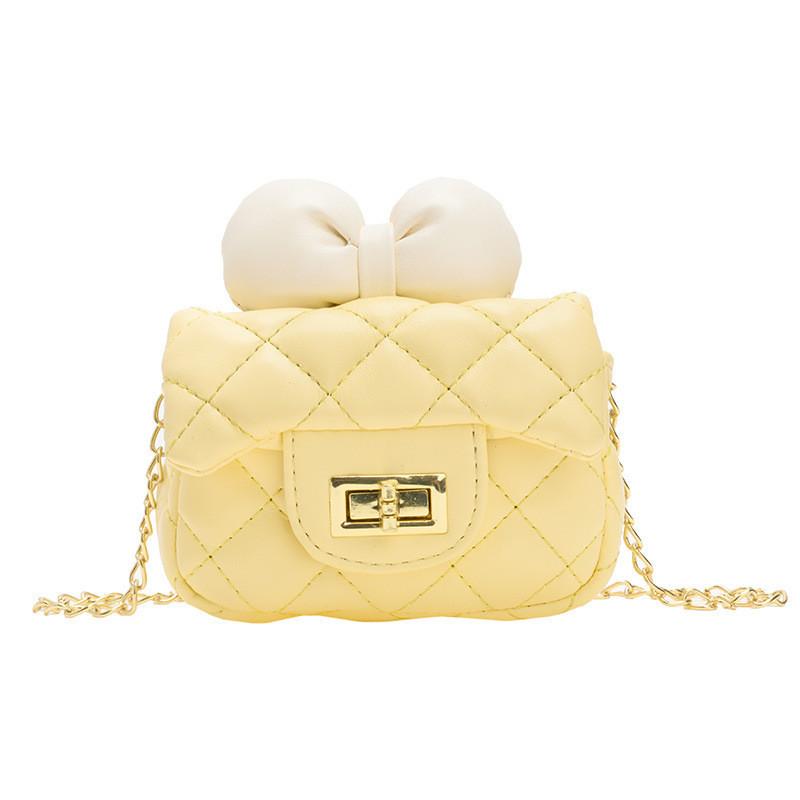 

Stylish Kids Crossbody Bag With Cute Bow Decoration In Chic Geometric Patterns жёлтый