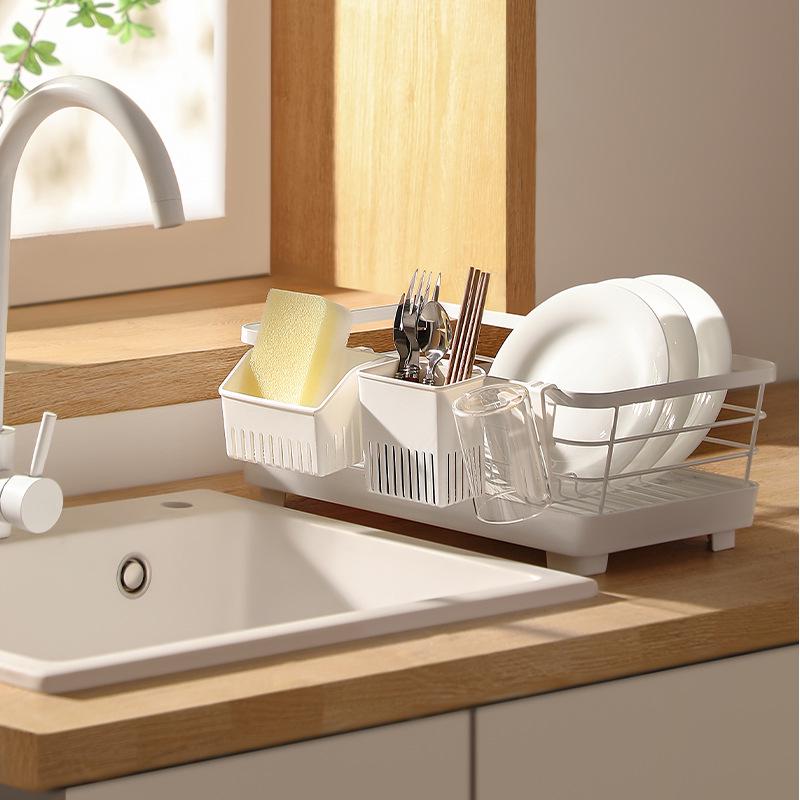 Japanese Wall-Mounted Kitchen Draining Basket & Bowl Rack - No-Drill Storage Solution