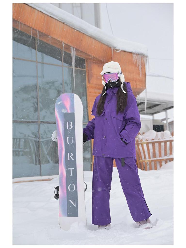 Unisex Windproof Waterproof Insulated Ski Jacket with Hood