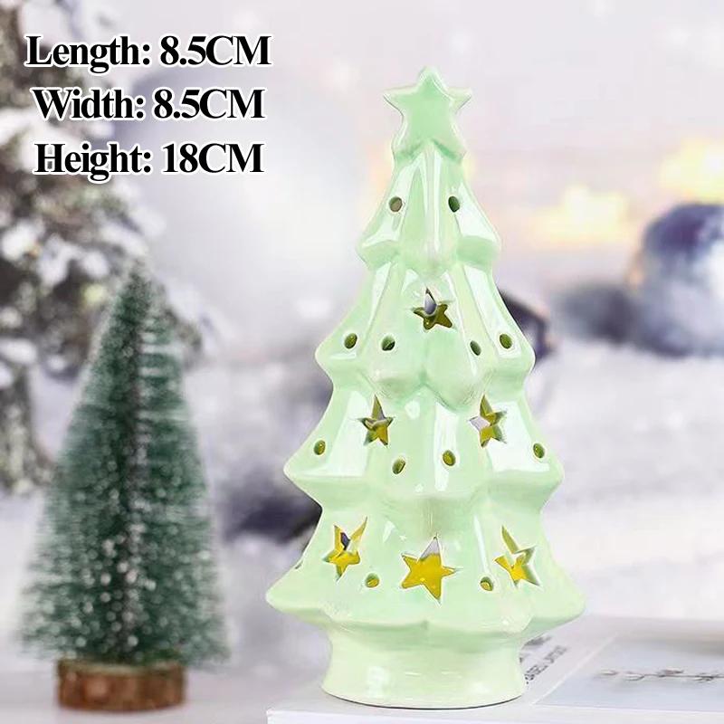 

Ceramic Christmas Tree Candle Lamp Night Light Snowman Santa Decoration Decoration Birthday Children s Gift Home Decoration