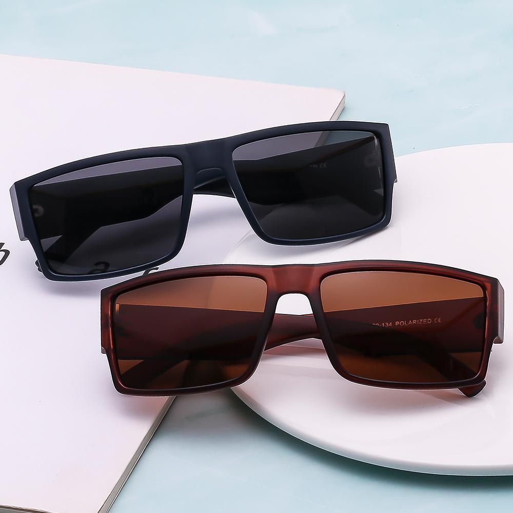 Polarized 2pcs Sets Fashion Square Brand Sunglasses Men Women Classical Black Driving Fishing Sun Glasses UV400 Eyewear