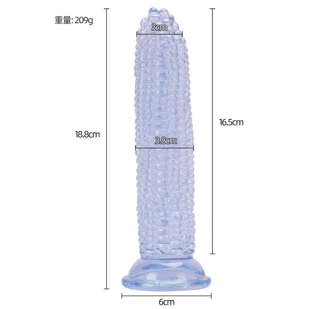 J87 Corn Cob with Eggs Fruit Vegetable Shaped Realistic Dildo Transparent Strong Suction Cup Anal Plug Sex Toy