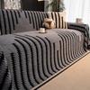1pc gray Bohemian jacquard warm tufted sofa towel, Bohemian style soft thick blanket, suitable for living room sofa cover