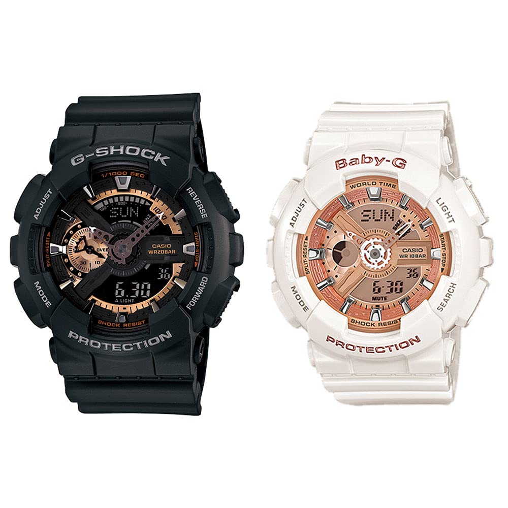 

[Casio] CASIO Waterproof Pair Watch G-SHOCK Baby-G Men s Women s Ana-Digi Black White Resin Band GA-110RG-1ABA-110-7A1 Watch