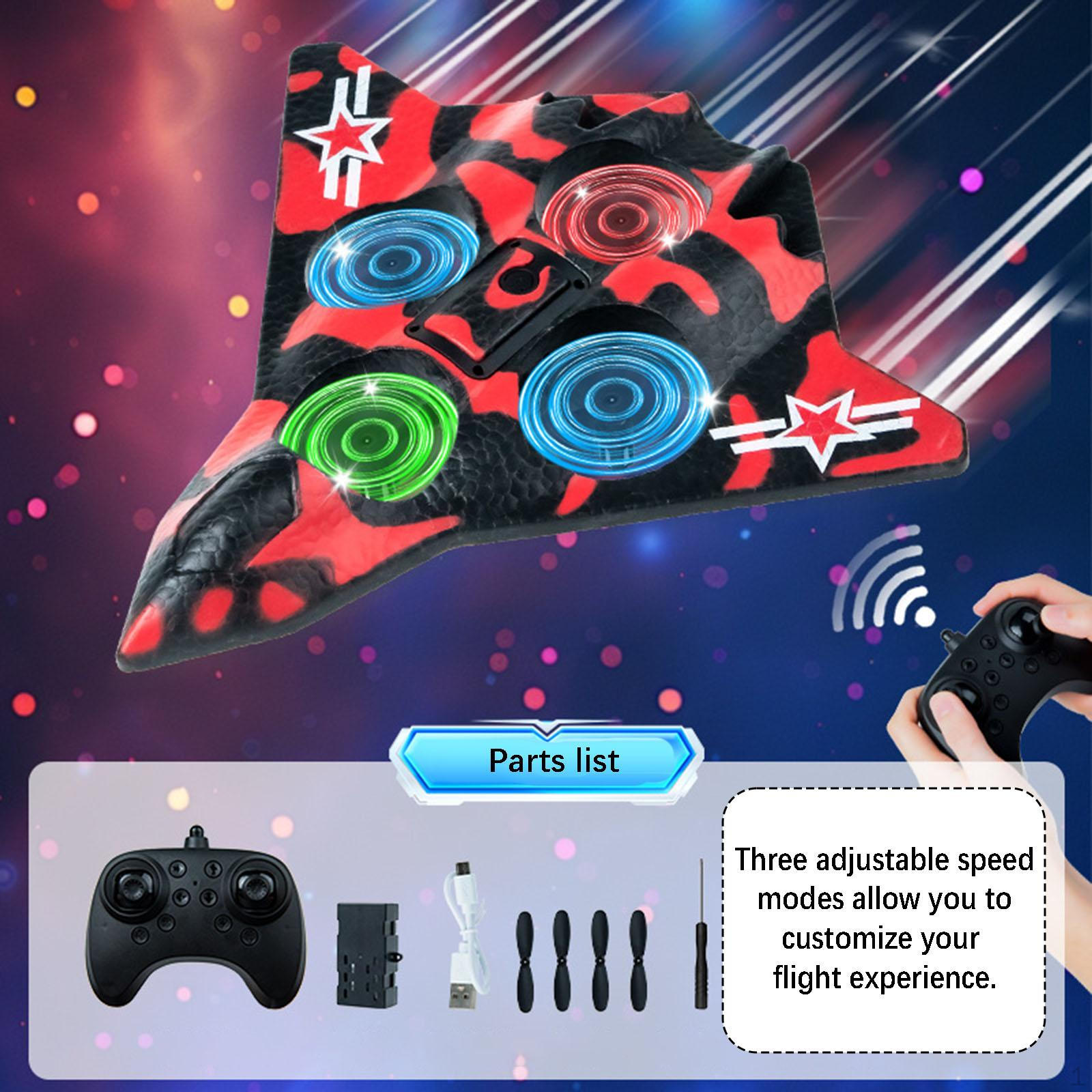 

Remote Control Airplane Fighter Jet Easy to Play Lightweight Helicopter RC Plane for Teens Beginners Red Single Battery