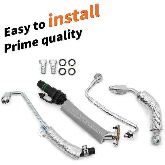 4PCS Turbocharger Oil Return Drain Line And Turbo Oil Feed Pipe Kit Compatible With Encore Sonic Cruze Trax 1.4L L4 55567067 55568031 55592600