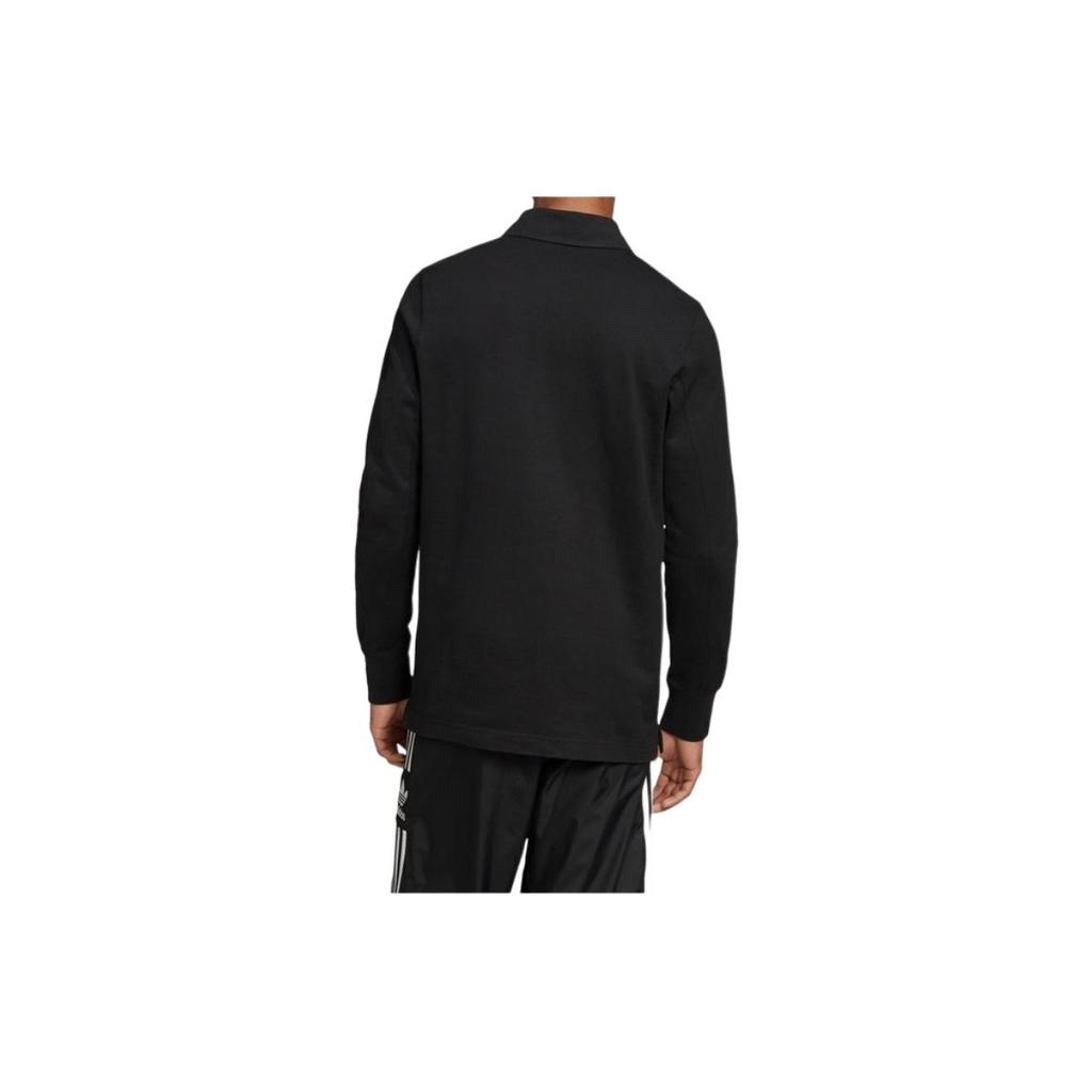 Adidas Originals Gallery Rugby Long Sleeve Casual Sport Print Shirt Men Tops Black FM1663