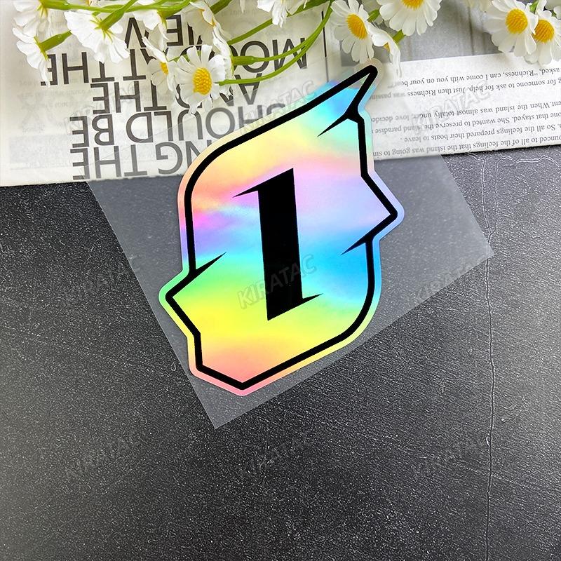 1PC Arabic Numerals Laser Motorcycle Stickers Waterproof for Motorbike Fuel tank Front Fairing Scooter Helmet Box Vinyl Decals