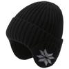 Unisex Winter Knit Hat with Detachable Ear Flaps Windproof Warm Snowflake Pattern Beanie