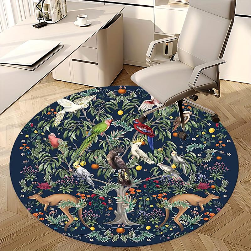 Birds of Paradise,Floral Nature Scene Chair mat Round Rug Office carpet, Non slip, Suitable for Living Rooms, Bedrooms decor.1205231a