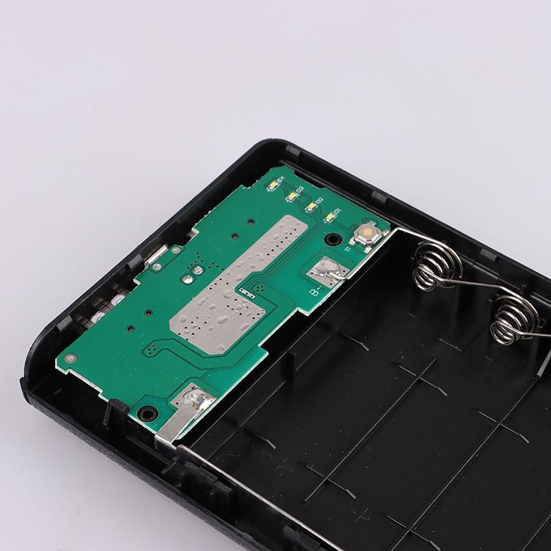 4*18650 Battery Holder 5V Dual Usb Power Bank Battery Box Solderless Mobile Power Kit Diy Shell Case Charging Storage Case