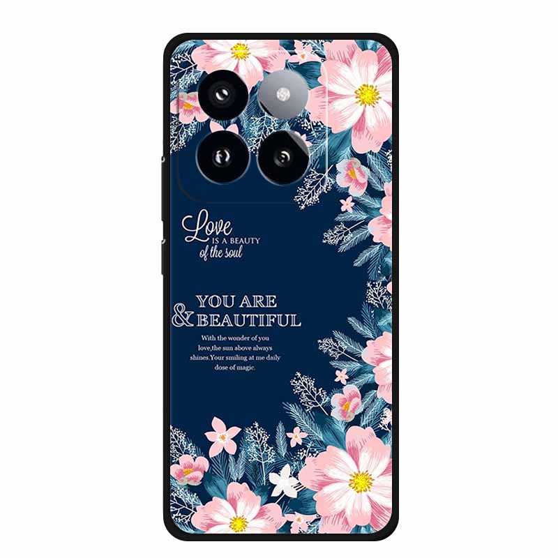 For Xiaomi 14T PRO Case Luxury Soft Silicone TPU Phone Cases Back Cover For Xiaomi14T Bumper Protective Shockproof Love fundas