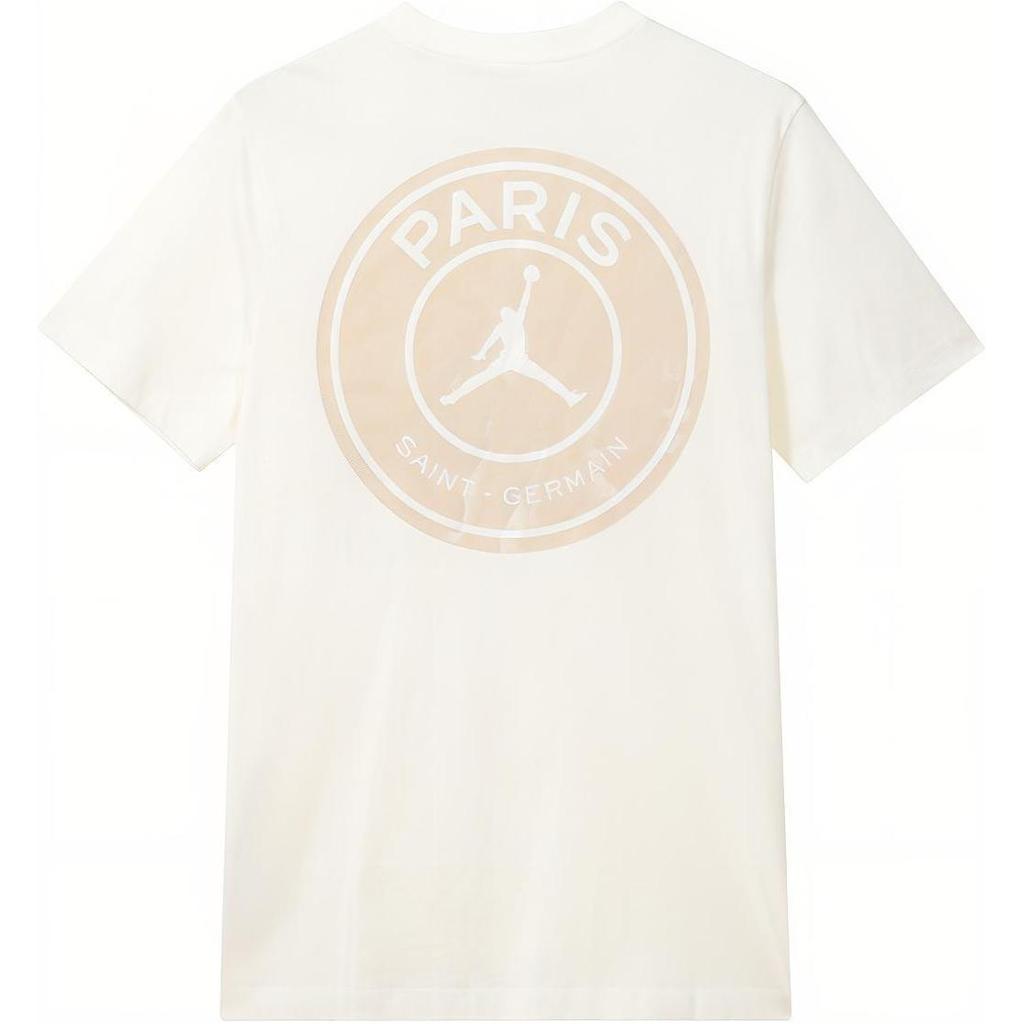 Jordan Paris Saint-Germain Letter Print Round Neck Casual Short Sleeve T-Shirt Men Tops Sail FN5333-133