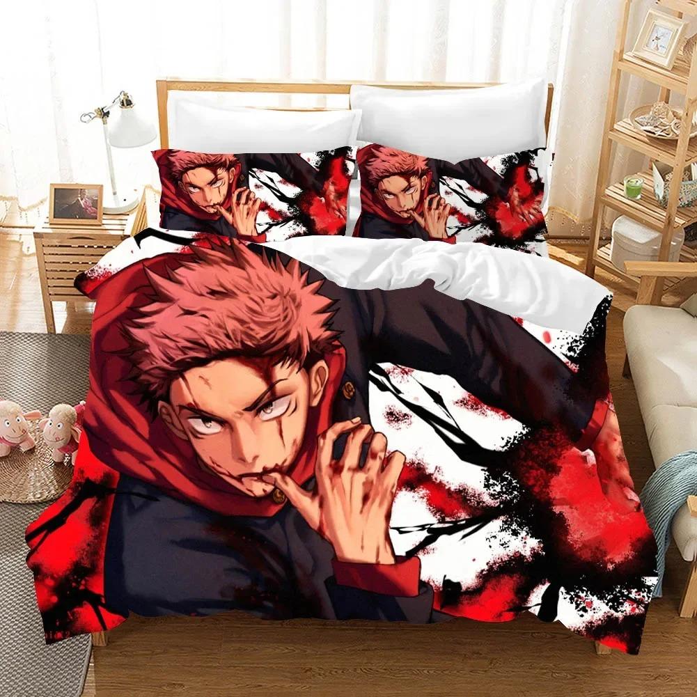 Jujutsu Kaisen Bettwäsche-Set Japan Berühmter Anime Bettbezug-Sets Steppdecke Bettwäsche Twin Queen King Einzelgröße Dropshipping