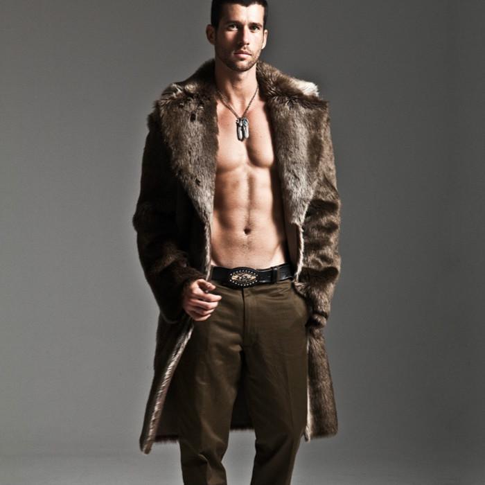 Manteau de fourrure en cuir pour hommes manteau de luxe chaud d