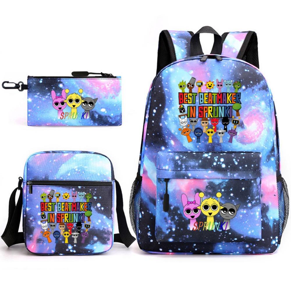 Rhythm Box Peripheral Elementary School Bag Large Capacity Starry Sky Backpack Three-piece Set
